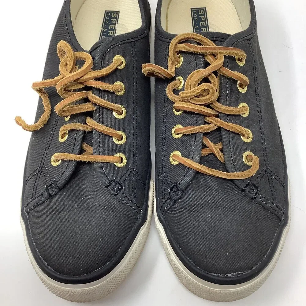 Sperry Top Sider‎ Seacoast Canvas Slip On Shoes Sneakers Women Sz 7.5 Navy Blue